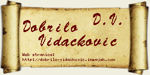 Dobrilo Vidačković vizit kartica